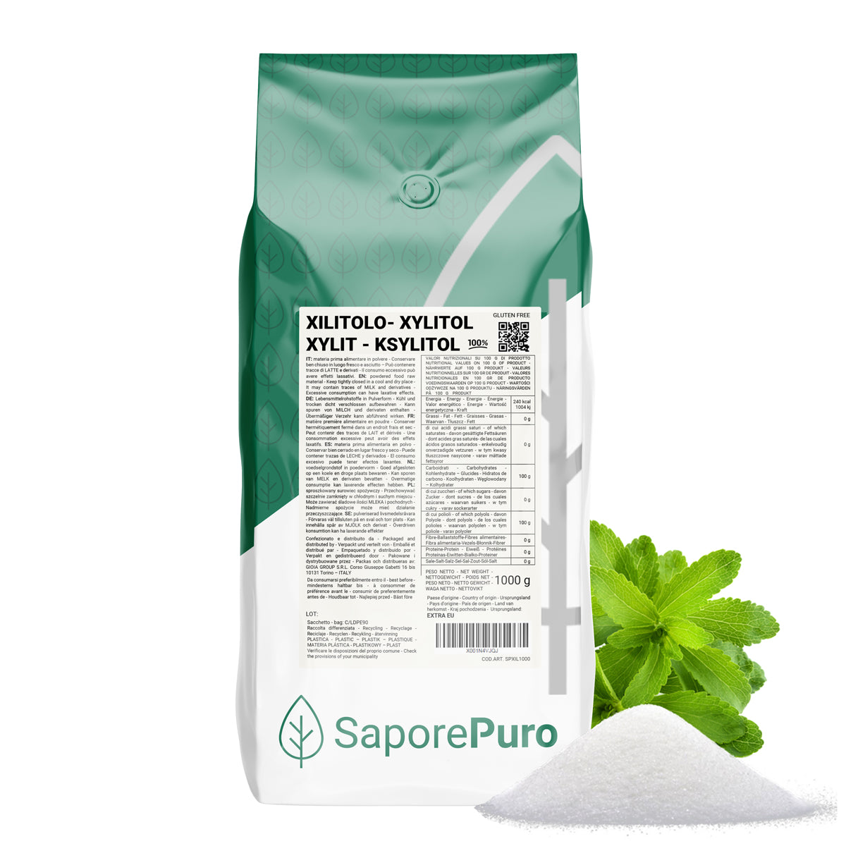 Xilitolo da Betulla - 1kg - Dolcificante Naturale con meno Calorie –  SaporePuro